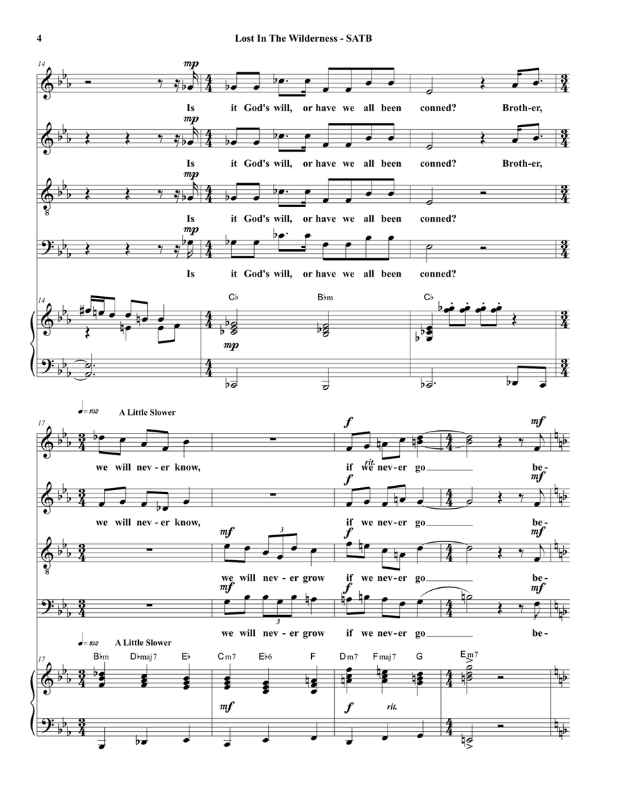 Lost In The Wilderness 4-Part scores gallery preview page 4