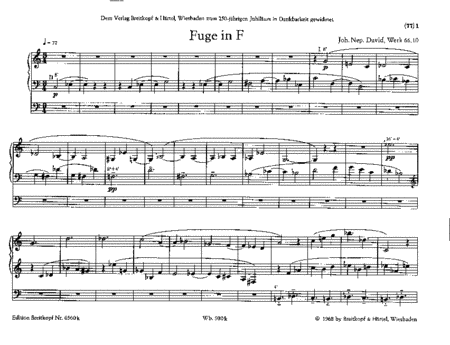12 Organ Fugues through all the Keys Werk 66