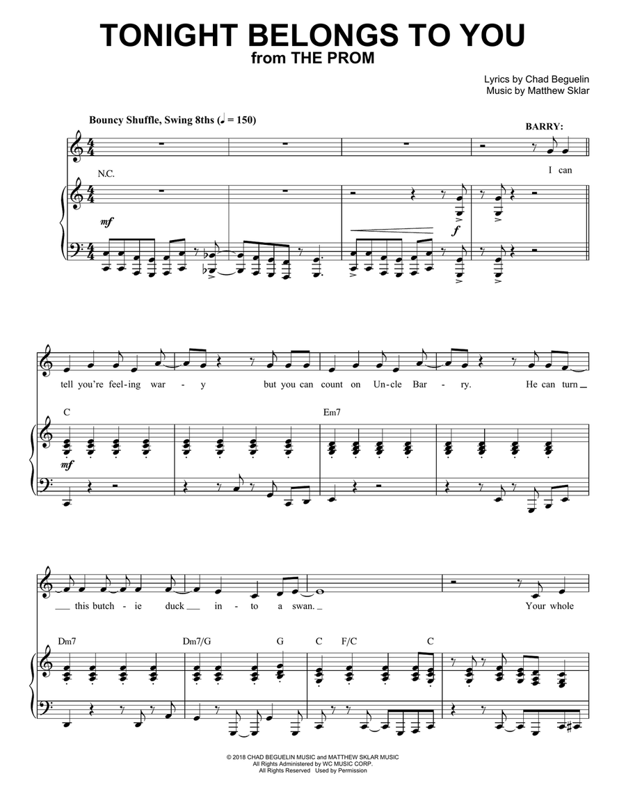 Tonight Belongs To You (from The Prom: A New Musical) Voice scores gallery preview page 1