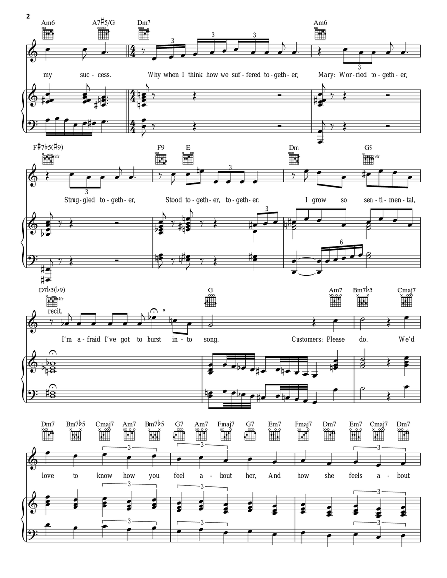 Mine Piano, Vocal, Guitar scores gallery preview page 2