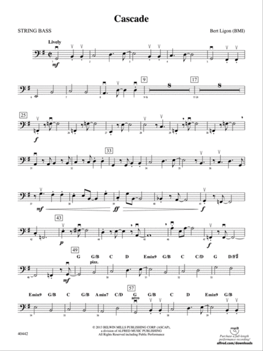 Cascade: String Bass String Orchestra scores gallery preview page 1