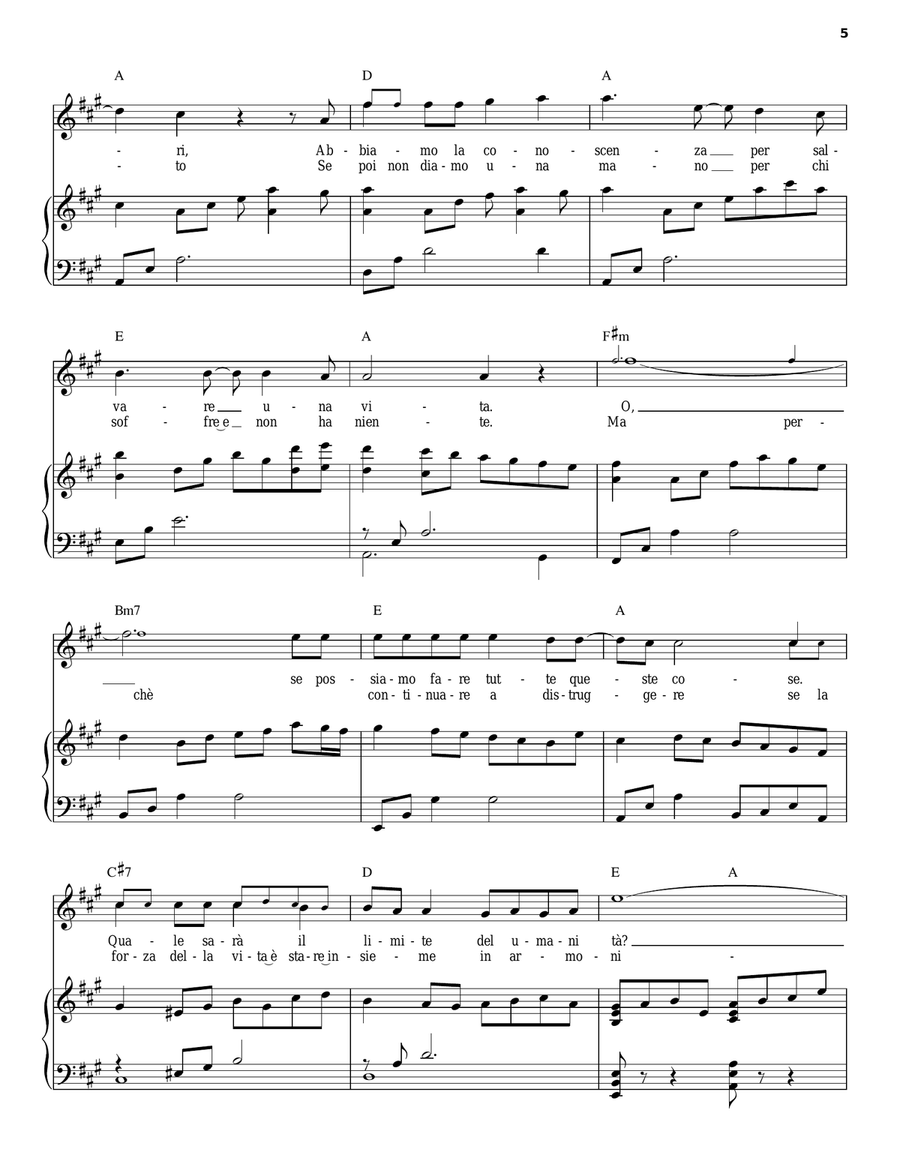 Omaggio Piano, Vocal, Guitar scores gallery preview page 5