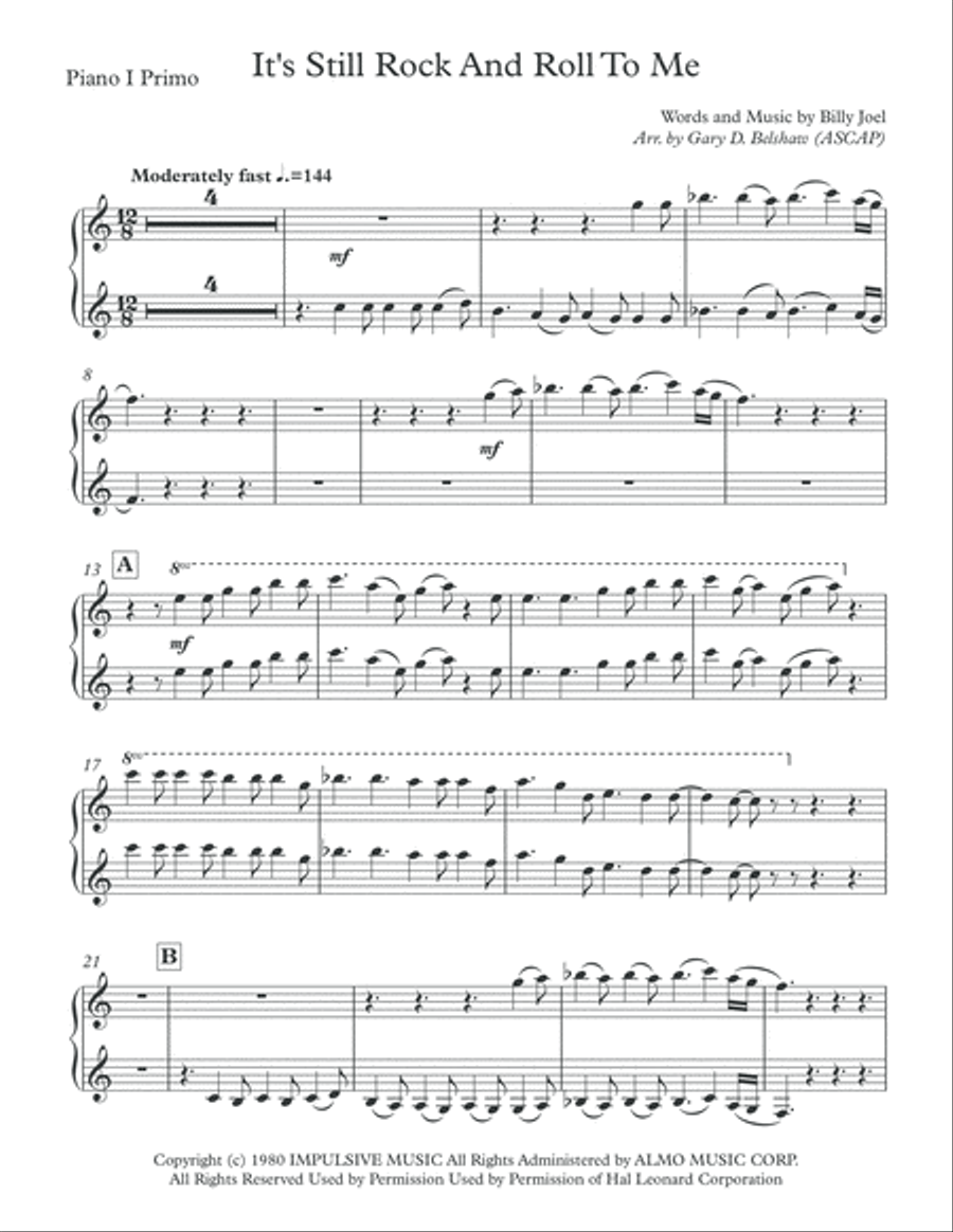 It's Still Rock And Roll To Me Small Ensemble scores gallery preview page 2