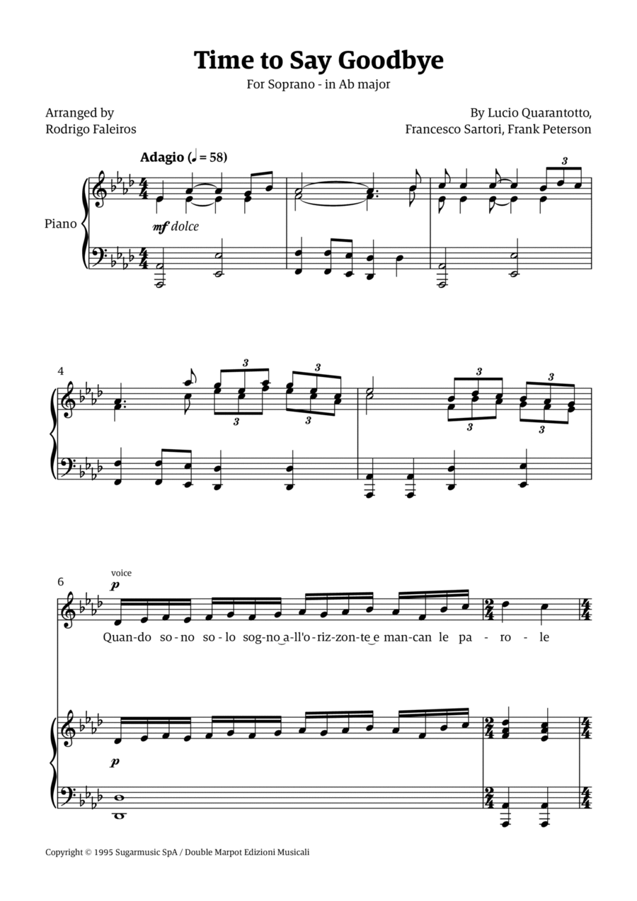 Time To Say Goodbye Voice scores gallery preview page 1