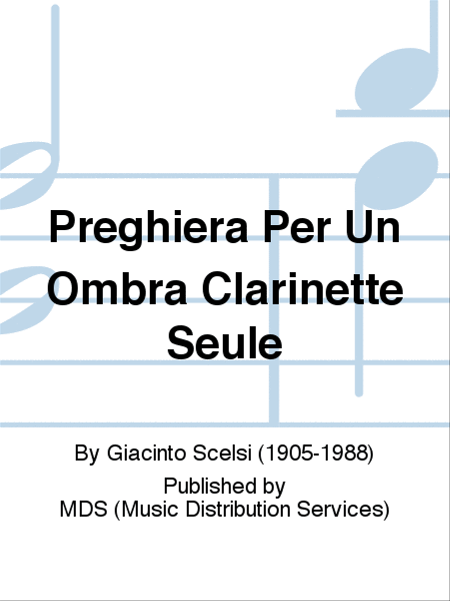 Preghiera per un Ombra Clarinette Seule A Clarinet scores gallery preview page 1