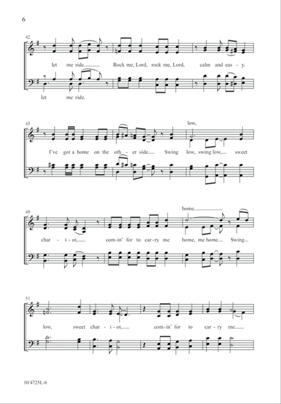 Swing Down, Sweet Chariot 4-Part scores gallery preview page 6
