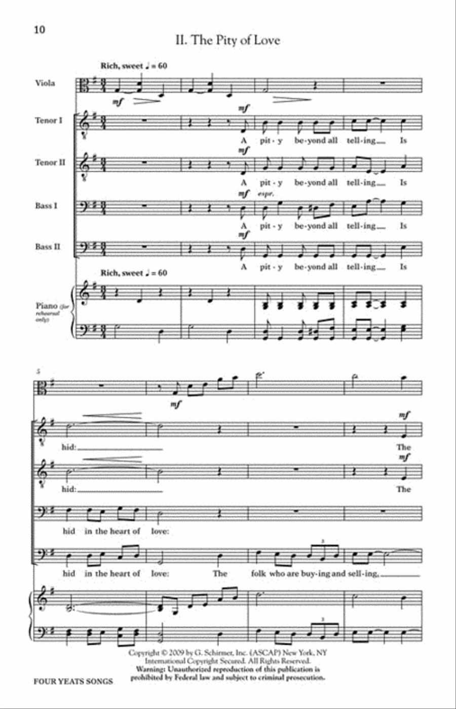 Four Yeats Songs Four Yeats Songs TTBB scores gallery preview page 3