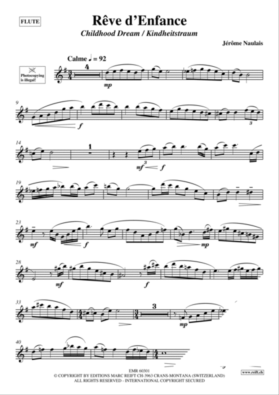 Reve d'Enfance Flute Solo scores gallery preview page 4