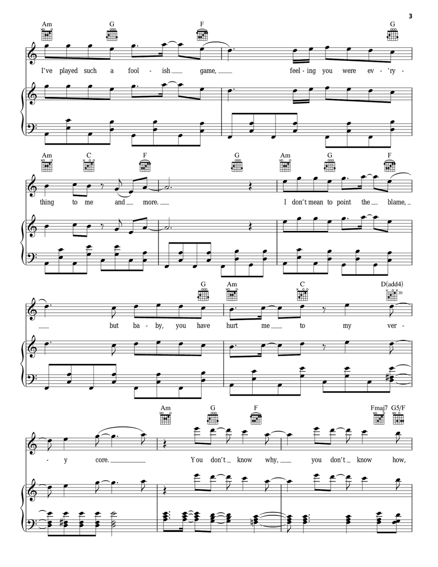 Love Again Love Again Piano, Vocal, Guitar scores gallery preview page 3