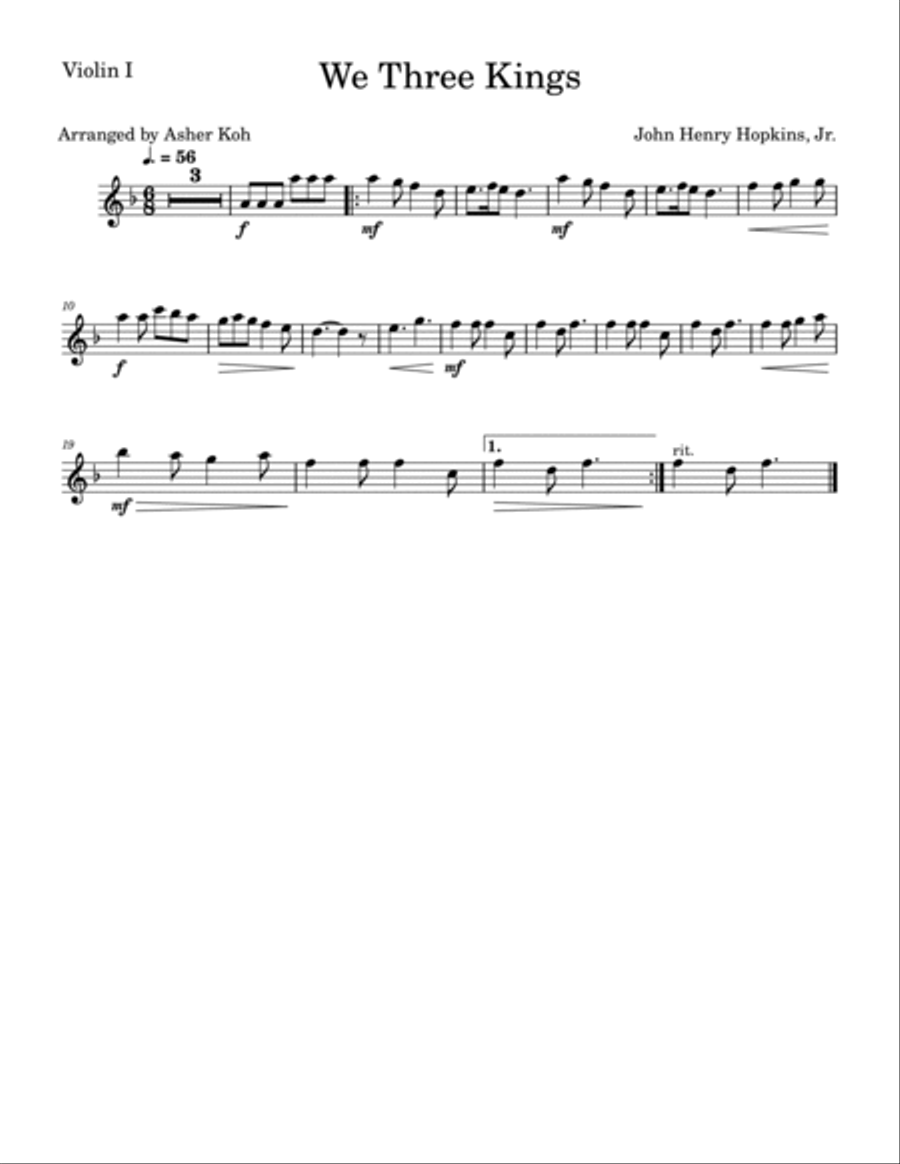 We Three Kings We Three Kings String Trio scores gallery preview page 3