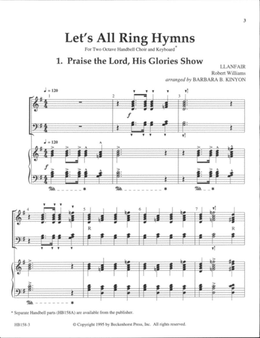 Let's All Ring Hymns with Keyboard - full score Handbell Choir scores gallery preview page 2