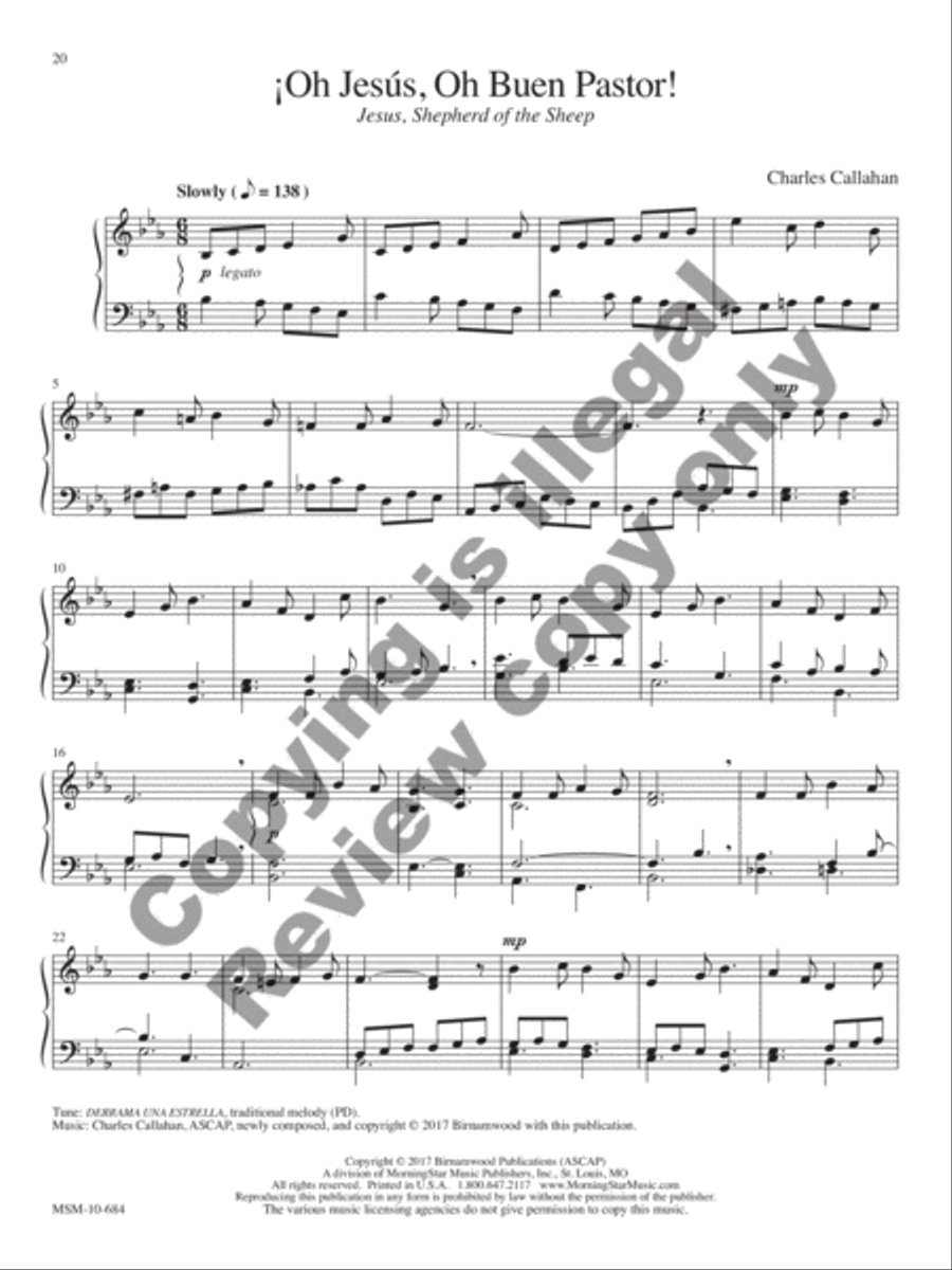 Cantad al Señor: 12 Spanish and Latin American Hymn Settings for Organ Organ Solo scores gallery preview page 24