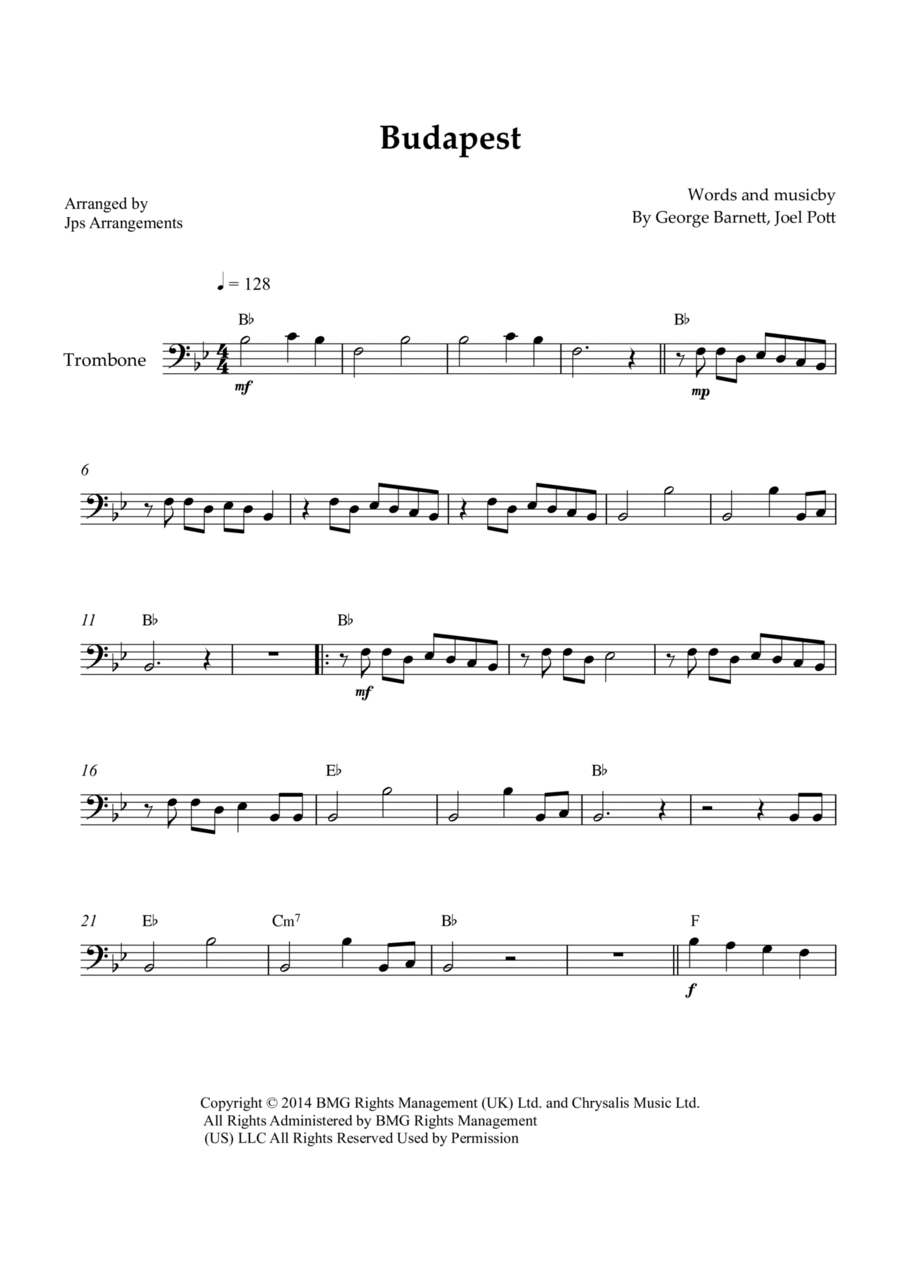 Budapest Trombone Solo scores gallery preview page 1