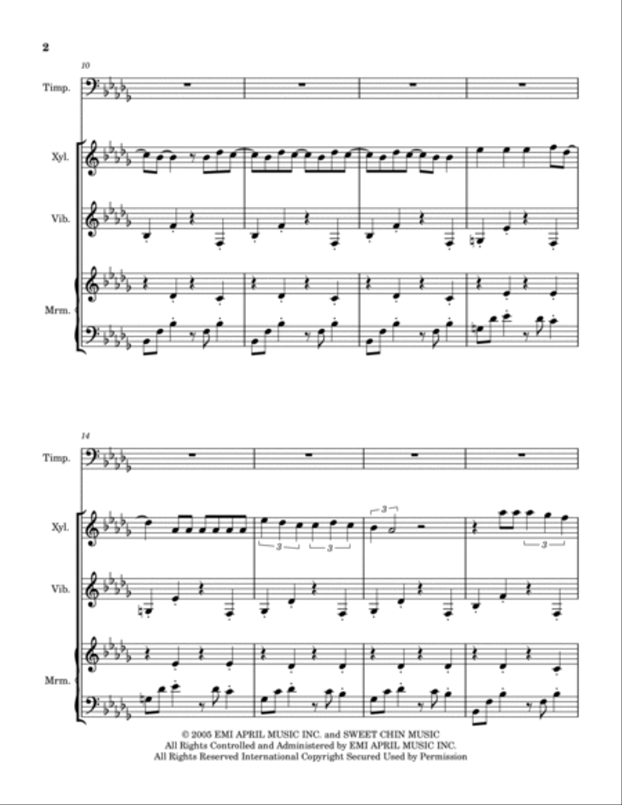 I Write Sins Not Tragedies Percussion Ensemble scores gallery preview page 2