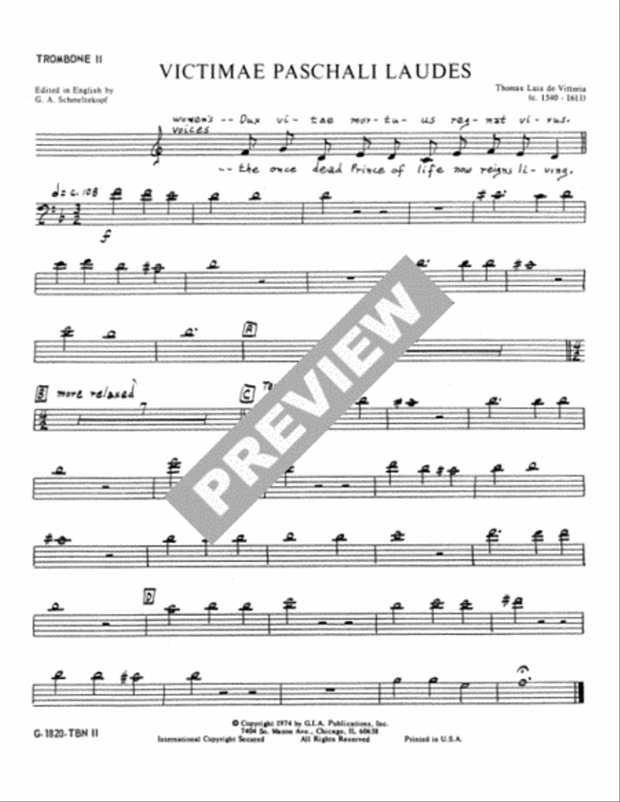 Victimae paschali laudes - Instrument edition Trombone scores gallery preview page 4