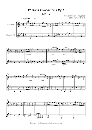 Gallay - 12 Duos Concertans Op. 1 No. 3 'Allegretto' (for Horn Duet)