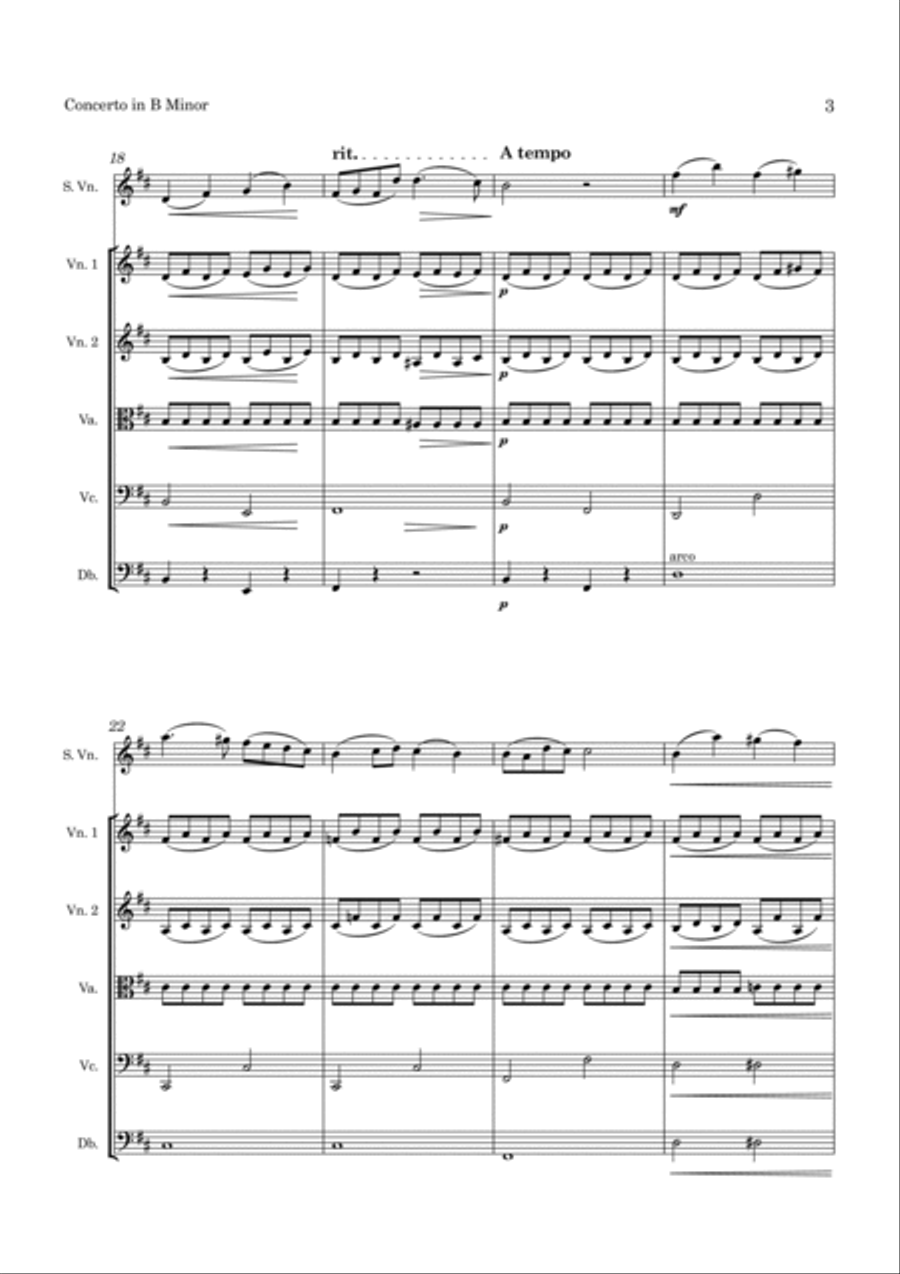 Violin Concerto in B minor Violin Concerto in B minor String Orchestra scores gallery preview page 4
