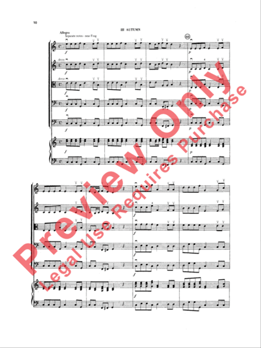 The Four Seasons (Spring, Winter, Autumn) String Orchestra scores gallery preview page 11