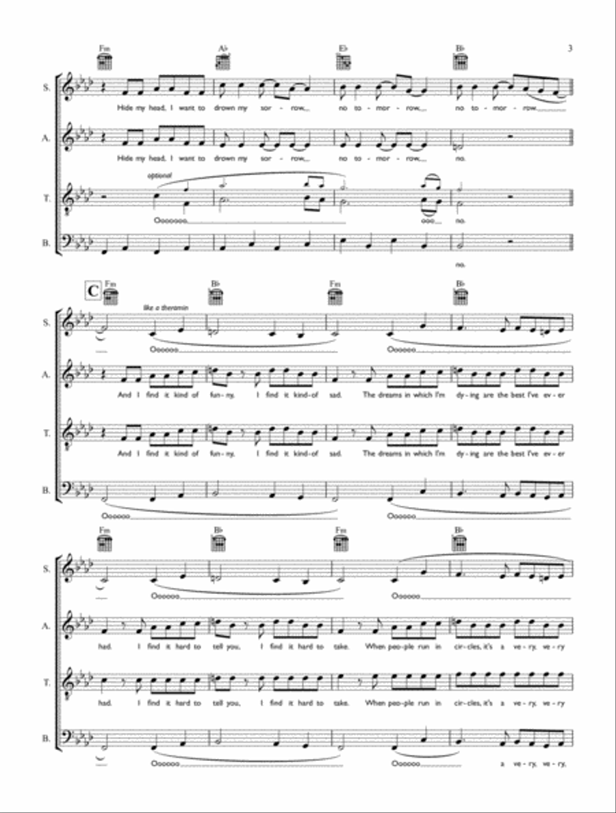 Mad World Mad World 4-Part scores gallery preview page 3