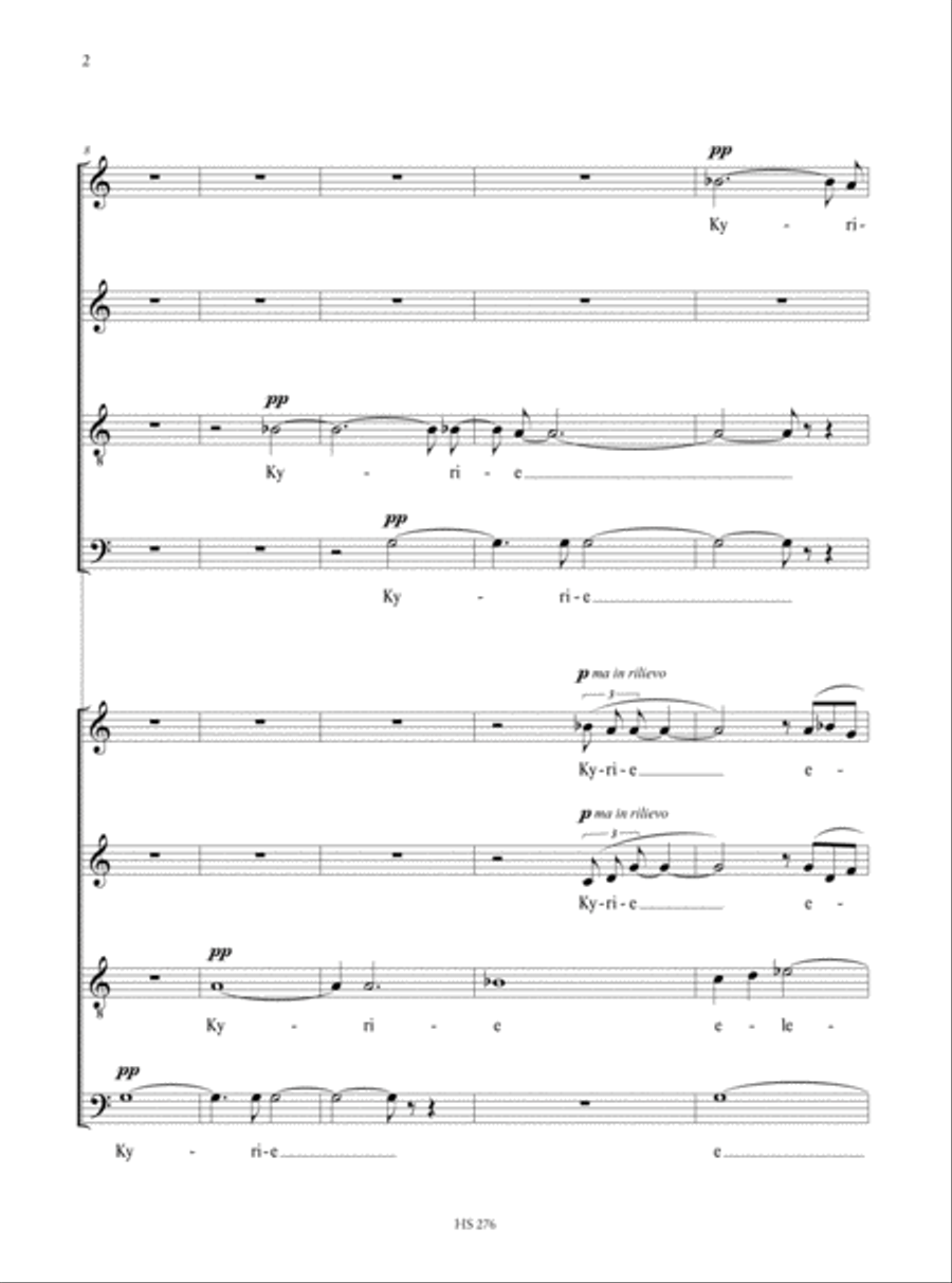 Kyrie for Double Mixed Choir (SATB-SATB) (2016) 4-Part scores gallery preview page 3