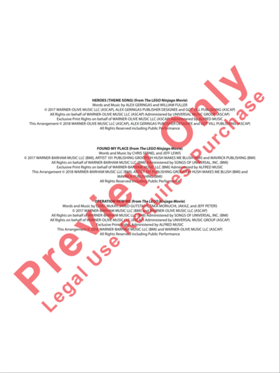 The LEGO Ninjago Movie: Selections from the Motion Picture Soundtrack Concert Band scores gallery preview page 3