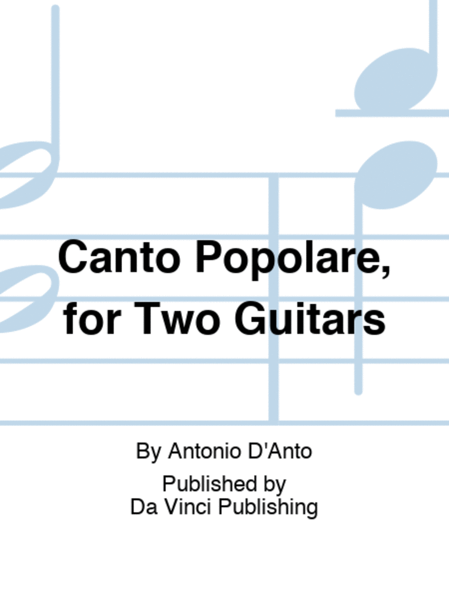 Canto Popolare, for Two Guitars Guitar scores gallery preview page 1