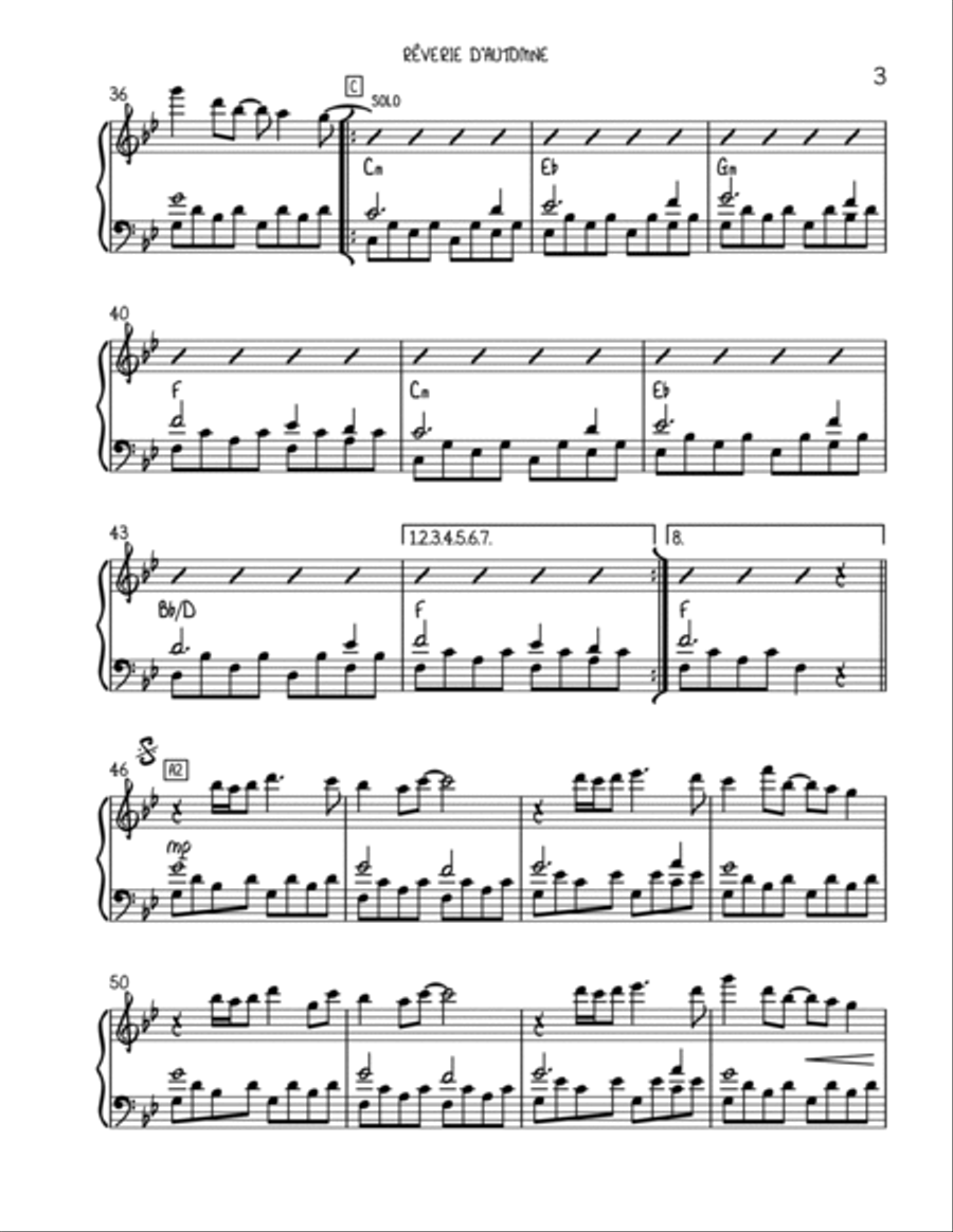Reverie d'automne Piano Solo scores gallery preview page 3