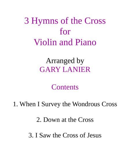 HYMNS of THE CROSS, Set 1 & 2 (Duets - Violin and Piano with Parts) image number null