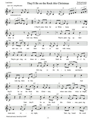 They'll Be on the Rock This Christmas (lead sheet)
