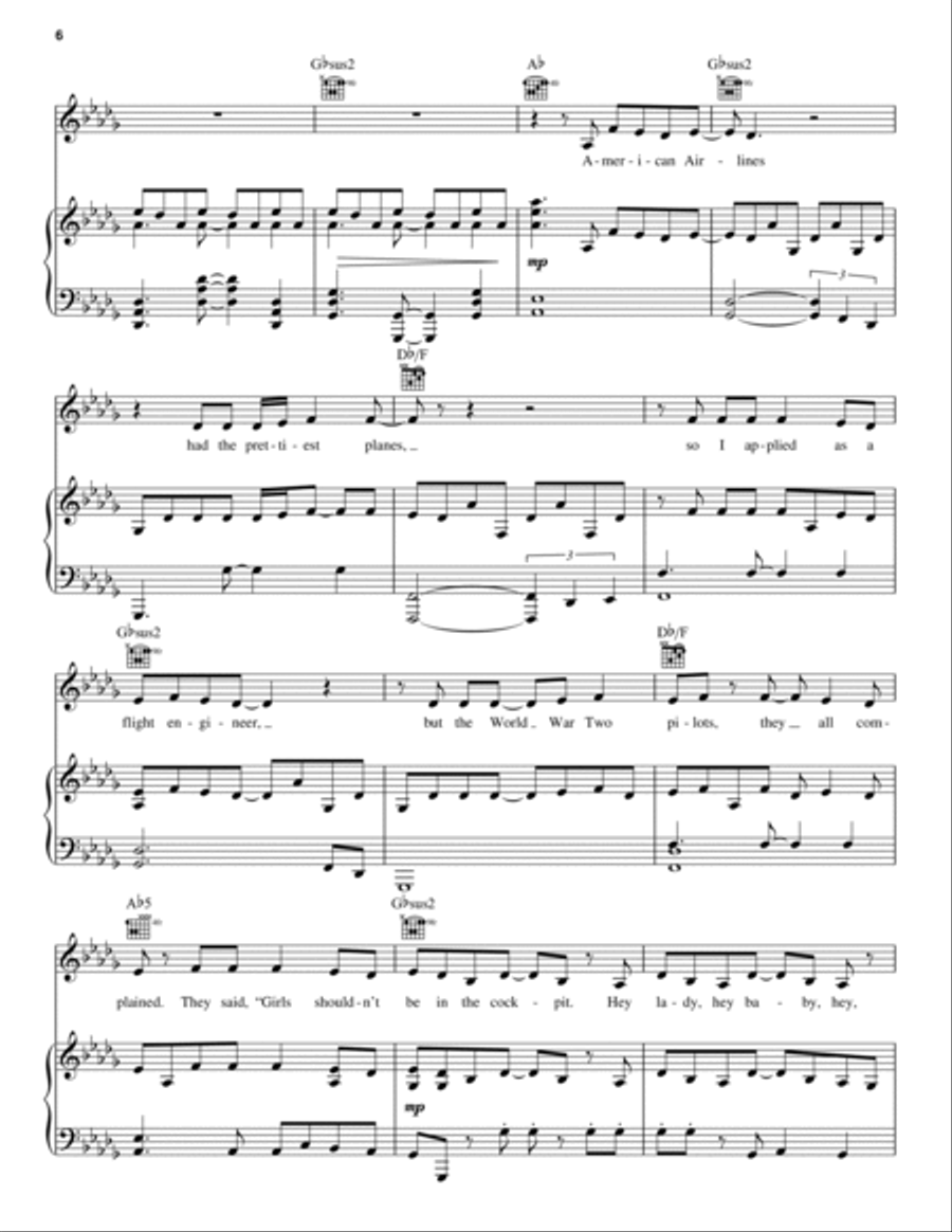 Me And The Sky Piano, Vocal, Guitar scores gallery preview page 6