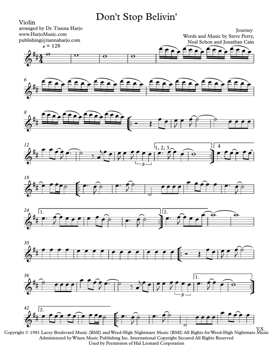 Don't Stop Believin' String Trio scores gallery preview page 6