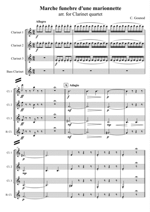 C. Gounod - Marche funebre d'une marionnette, arr. for Clarinet quartet