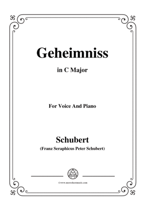 Schubert-Geheimniss(Mayrhofer),in C Major,for Voice&Piano