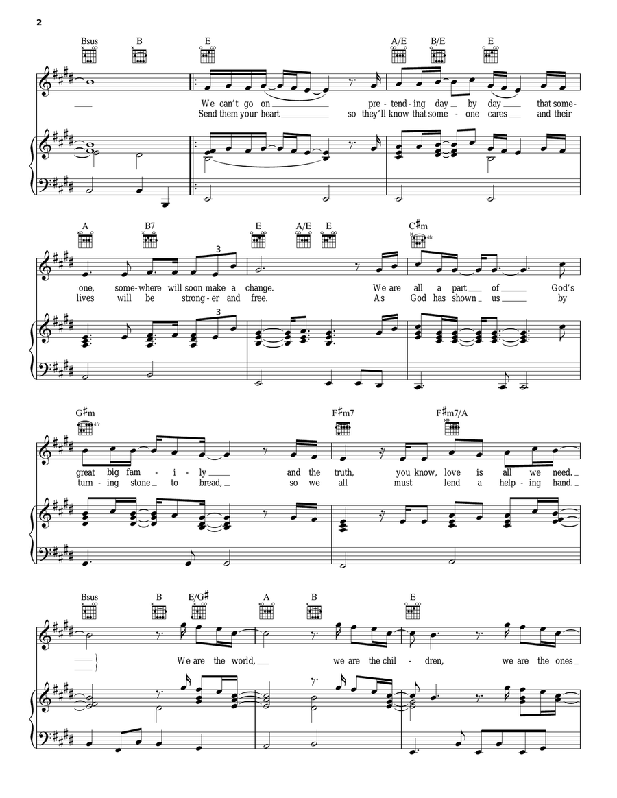 We Are The World We Are The World Acoustic Guitar scores gallery preview page 2