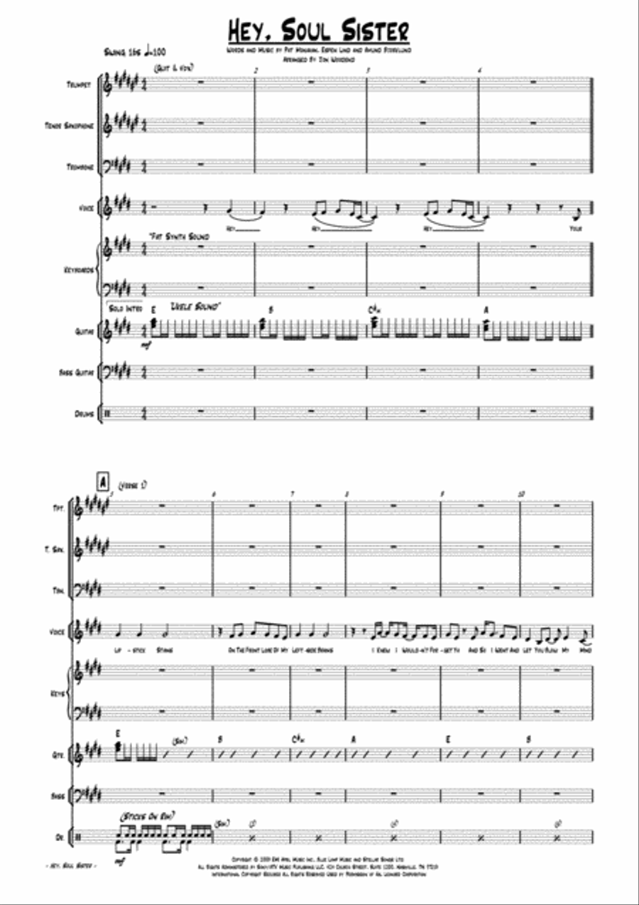 Hey, Soul Sister Jazz Ensemble scores gallery preview page 6