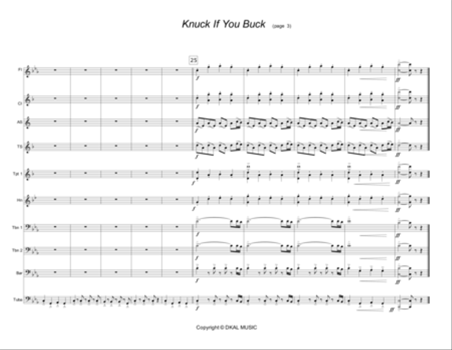 Knuck If You Buck Marching Band scores gallery preview page 3