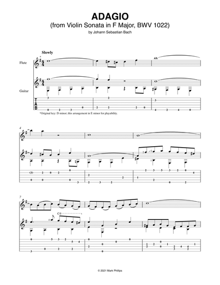 Adagio (from Violin Sonata in F Major, BWV 1022) image number null