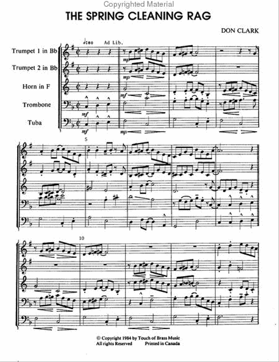 Spring Cleaning Rag Brass Quintet scores gallery preview page 2