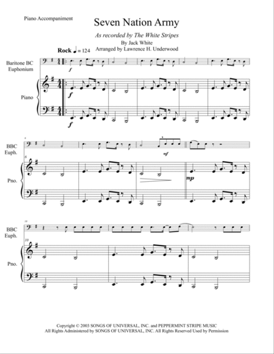 Seven Nation Army Baritone Horn BC scores gallery preview page 2