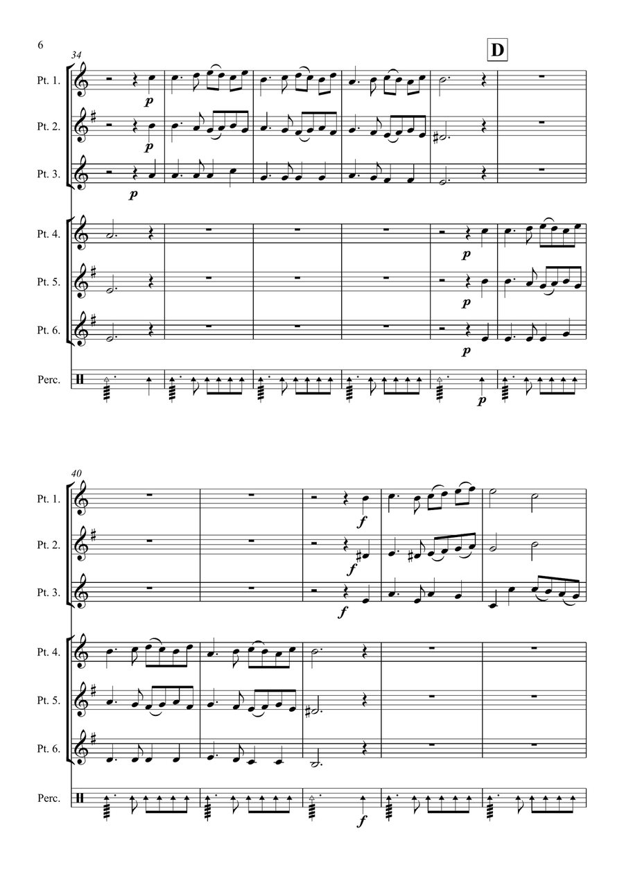 Four Gastoldi Madrigals (6-part brass choir) Small Ensemble scores gallery preview page 6