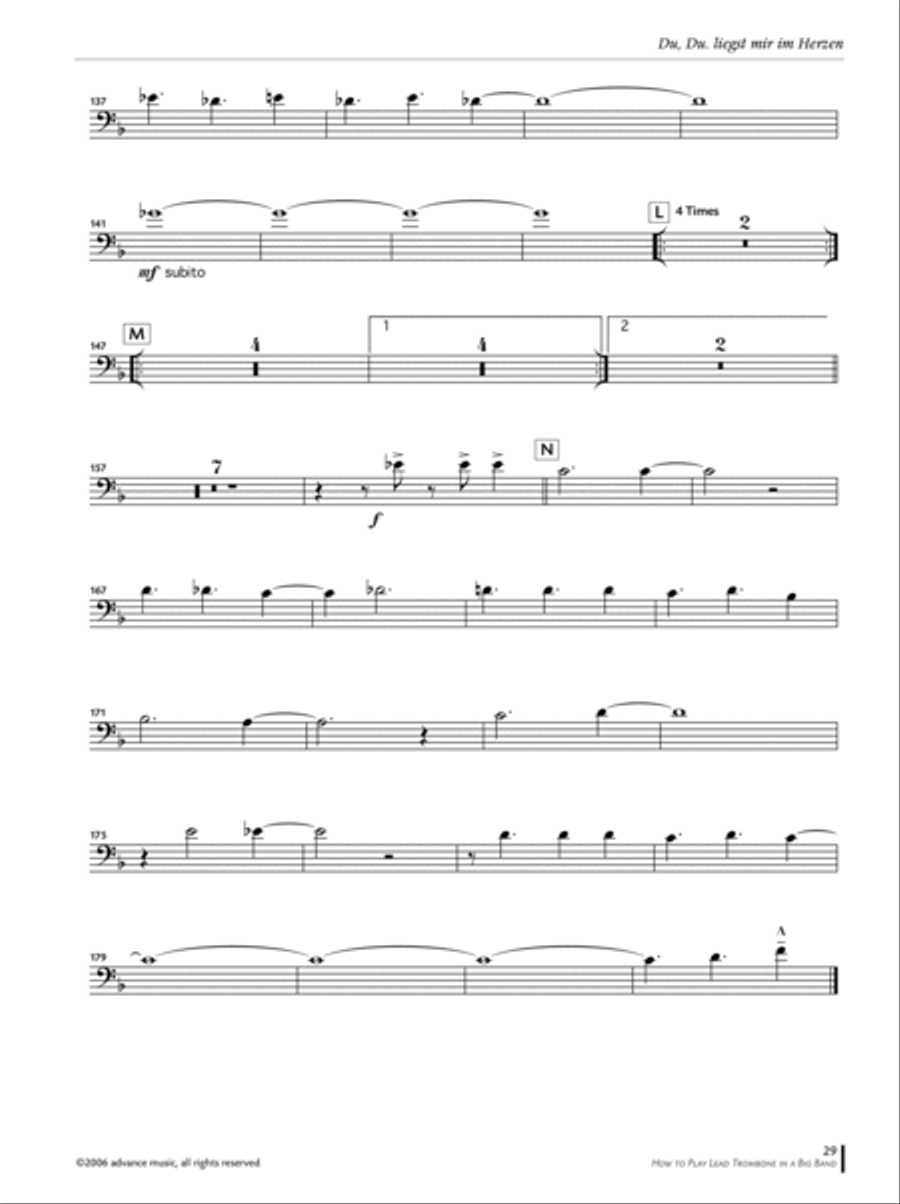 How to Play Lead Trombone in a Big Band Baritone Horn scores gallery preview page 10