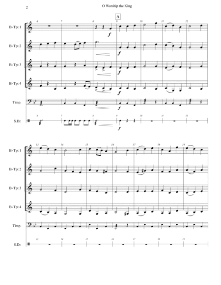 O Worship the King: Prelude on a Melody by William Croft for 4 Trumpets image number null
