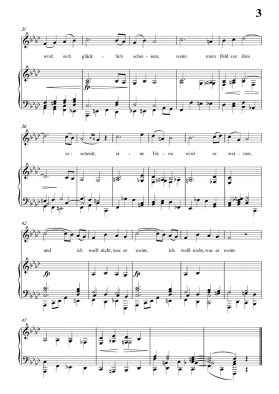 Schubert-An die Türen will ich schleichen Op.12 No.3 inf minor,for Vocal and Piano Voice scores gallery preview page 4