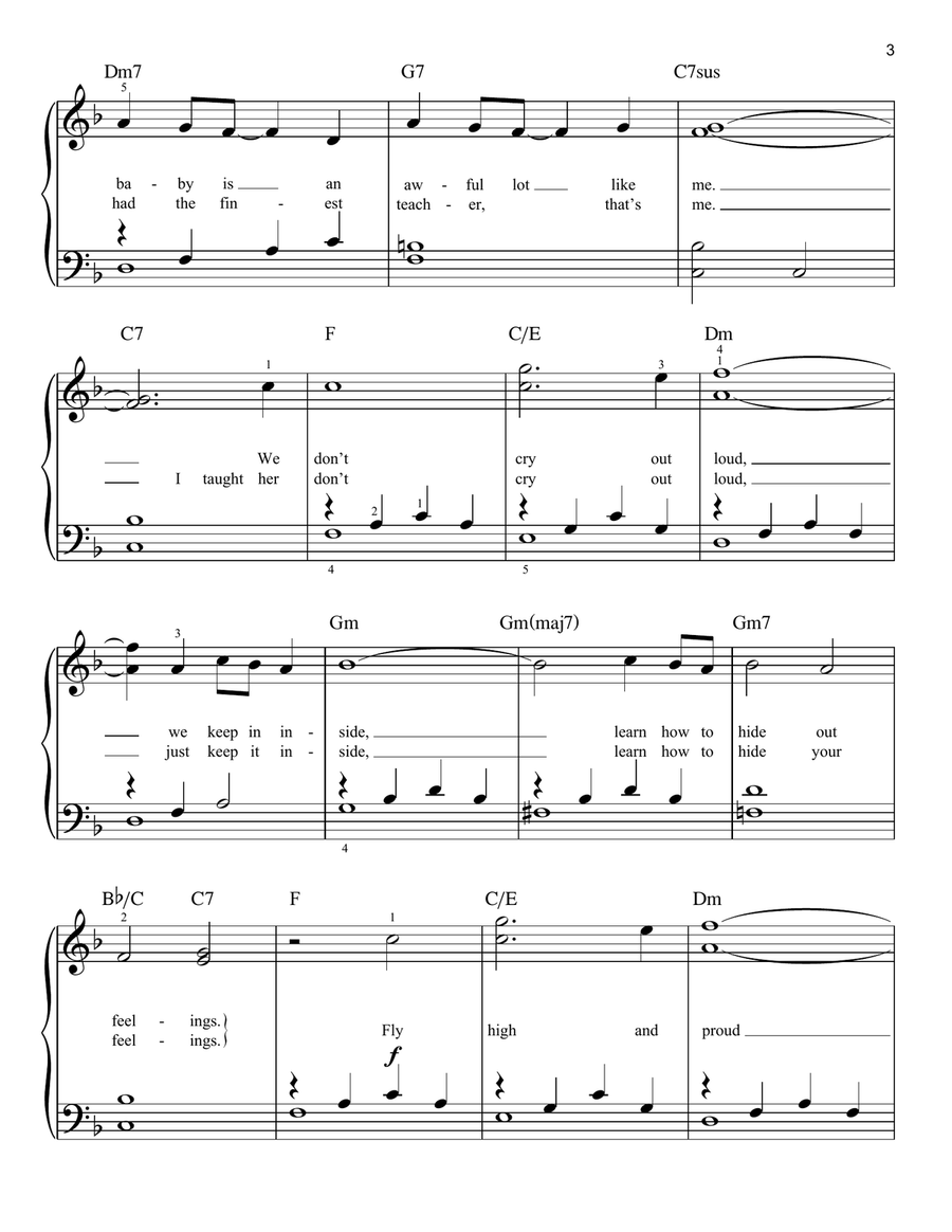Don't Cry Out Loud (We Don't Cry Out Loud) (arr. Phillip Keveren) Easy Piano scores gallery preview page 3