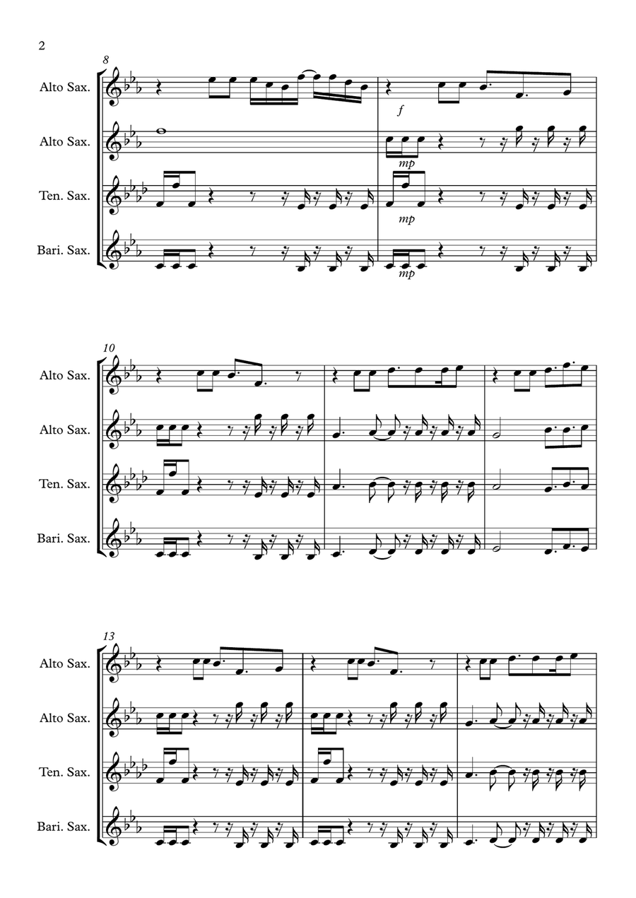 Ain't Nobody Woodwind Quartet scores gallery preview page 2