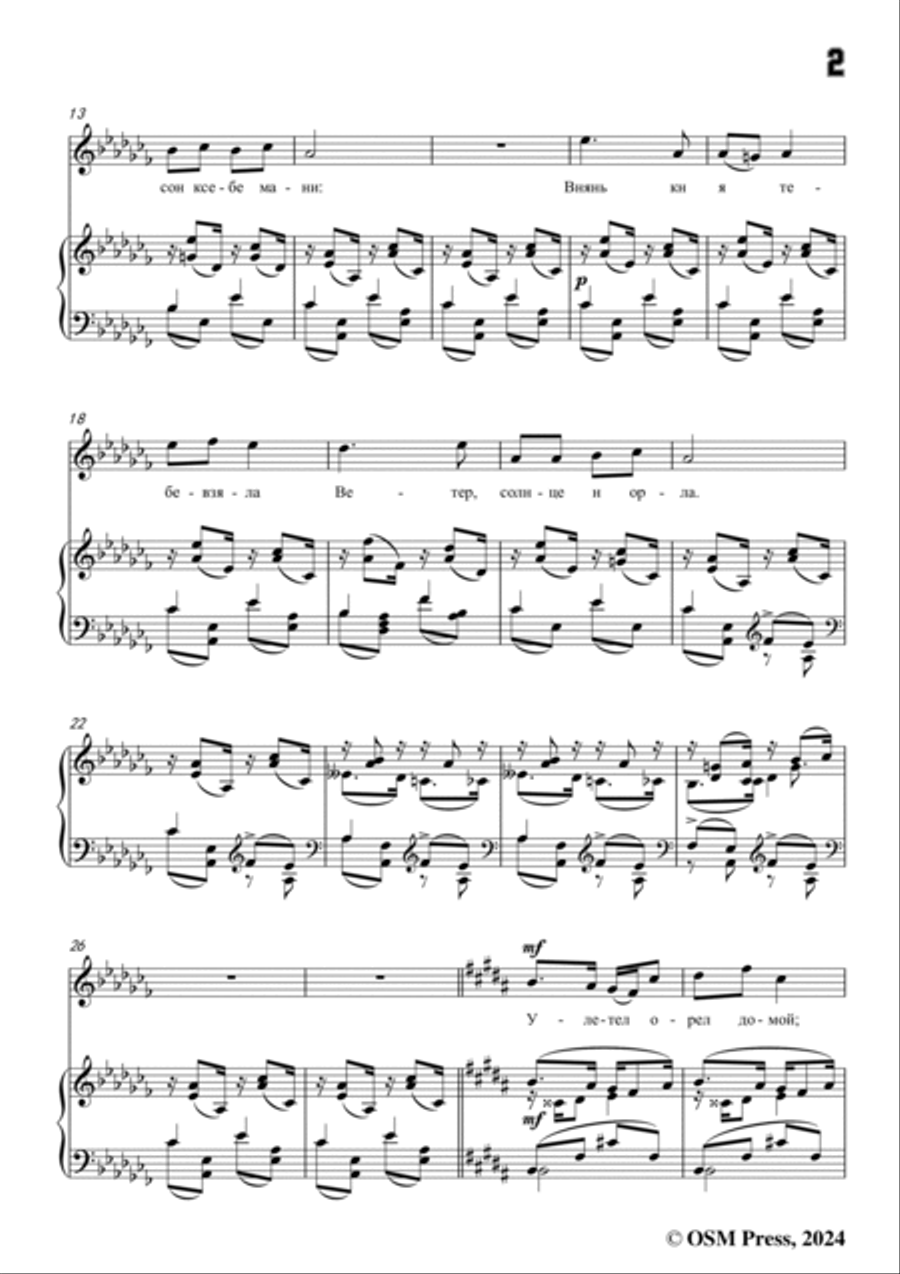 Tchaikovsky-Cradle Song,in a flat minor,Op.16 No.1 Voice scores gallery preview page 3