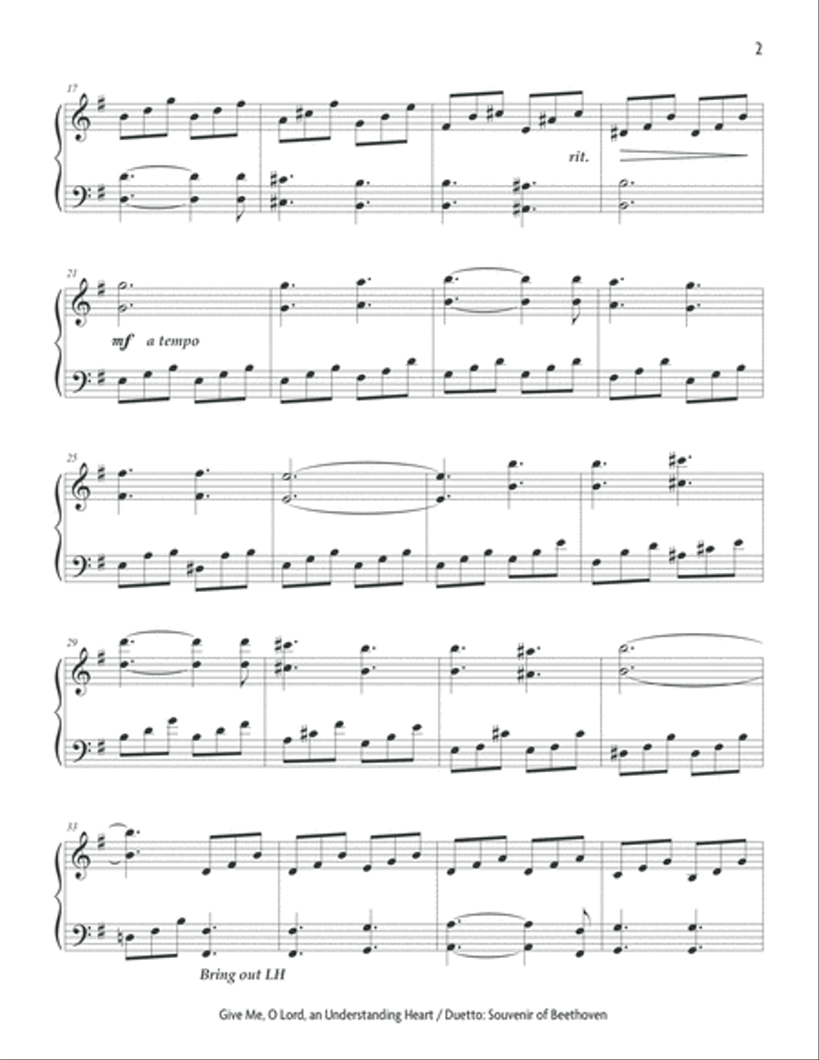 Give Me, O Lord, an Understanding Heart Piano Solo scores gallery preview page 3