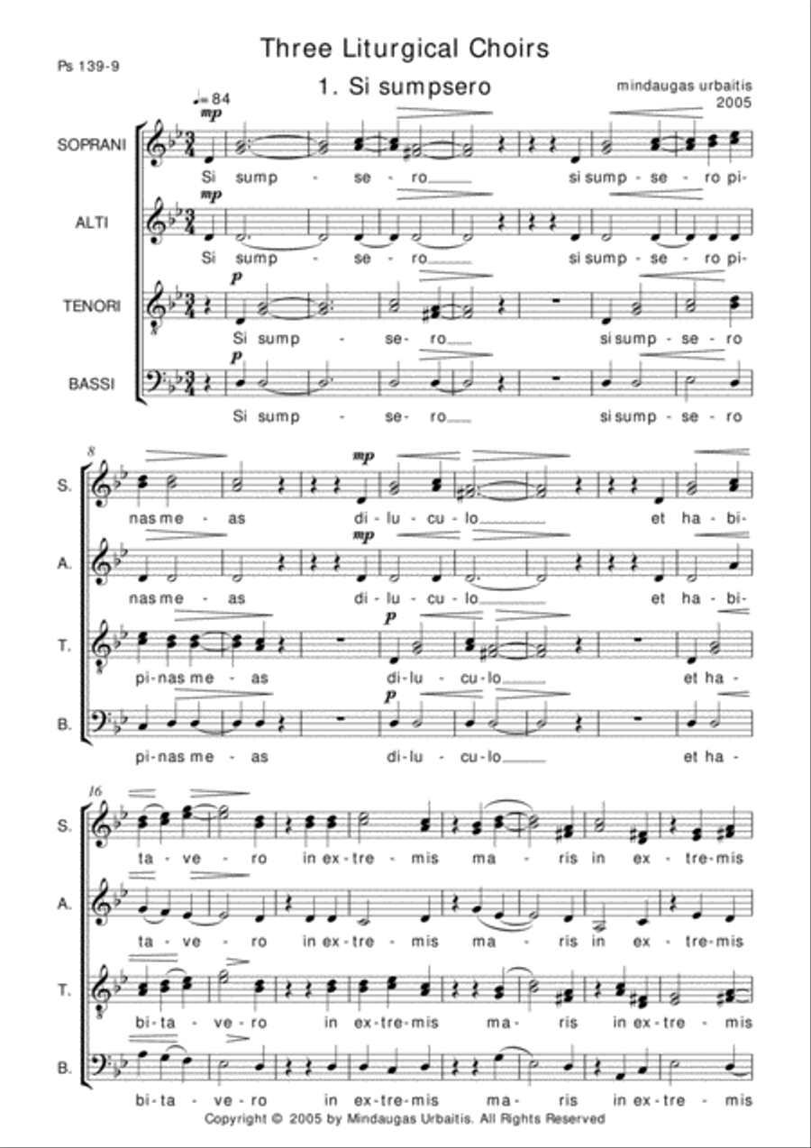 Three Liturgical Choirs: 1. Si sumpsero image number null