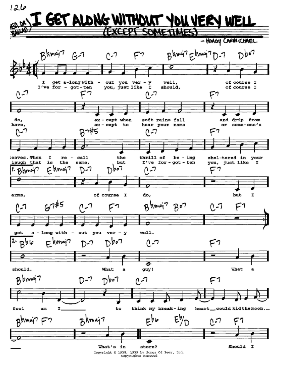 I Get Along Without You Very Well (Except Sometimes) Voice scores gallery preview page 1