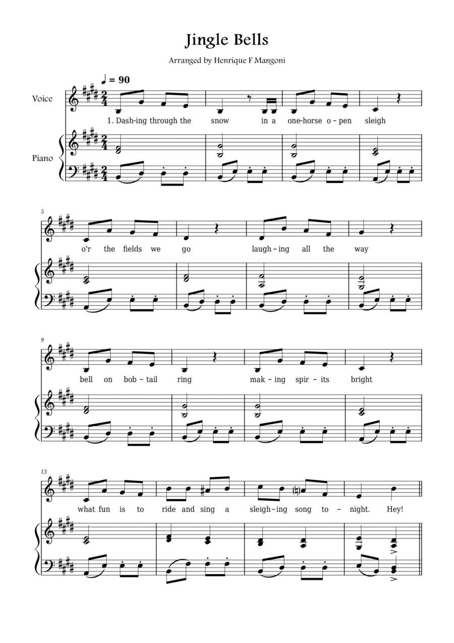 Jingle Bells Voice scores gallery preview page 1